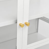 Vitrinekast Amber 90x40x180 cm staal en gehard glas wit