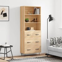 Kast Mireille - 180 cm - blank - 3 lades en 3 open vakken