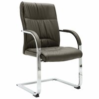 Eetkamerstoel Claudia - kunstleer grijs - chroom - swingchair