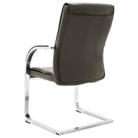 Eetkamerstoel Claudia - kunstleer grijs - chroom - swingchair