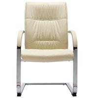 Eetkamerstoel Claudia - kunstleer cr&egrave;mekleurig - chroom - swingchair