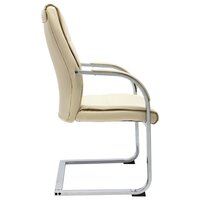 Eetkamerstoel Claudia - kunstleer cr&egrave;mekleurig - chroom - swingchair