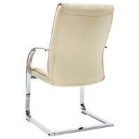 Eetkamerstoel Claudia - kunstleer cr&egrave;mekleurig - chroom - swingchair