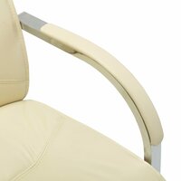 Eetkamerstoel Claudia - kunstleer cr&egrave;mekleurig - chroom - swingchair