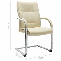 Eetkamerstoel Claudia - kunstleer cr&egrave;mekleurig - chroom - swingchair