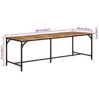 Eettafel Optima 220x90x75 cm massief hout ruw mangohout