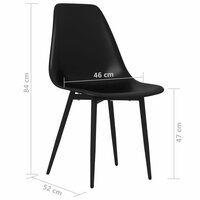 Eetkamerstoelen Pepi SET 2 st kunststof zwart