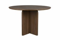 Eettafel Laurent walnut - rond 120x120 cm - donker bruin walnoten hout