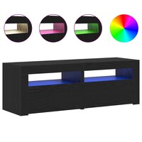 Tv-meubel Alpha met LED 120x35x40 cm hout zwart eiken