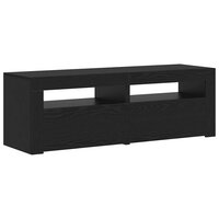 Tv-meubel Alpha met LED 120x35x40 cm hout zwart eiken