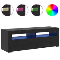 Tv-meubel Alpha met LED 120x35x40 cm hout zwart eike
