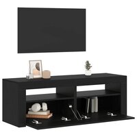 Tv-meubel Alpha met LED 120x35x40 cm hout zwart eike