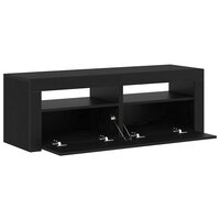 Tv-meubel Alpha met LED 120x35x40 cm hout zwart eike