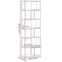 Boekenkast/kamerscherm 60x24x186 cm zwart eikenkleurig