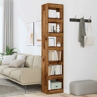 Boekenkast/kamerscherm 40x30x198 cm oud houtkleurig