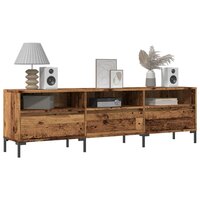 Tv-meubel Rico 150x30x44,5 cm bewerkt hout oud houtkleurig