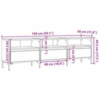 Tv-meubel Rico 150x30x44,5 cm bewerkt hout oud houtkleurig