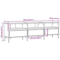Tv-meubel 150x30x44,5 cm bewerkt hout artisanaal eikenkleur