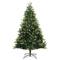 Kunstkerstboom groen met rode ballen 150 LEDs Groen 150 cm