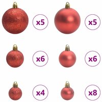 Kunstkerstboom groen met rode ballen 150 LEDs Groen 150 cm