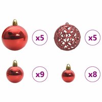 Kunstkerstboom groen met rode ballen 150 LEDs Groen 150 cm