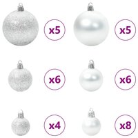 Kant en klare sfeervolle kunstkerstboom met lampjes en zilveren ballen