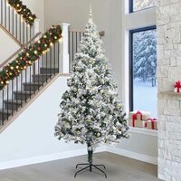 Kunstkerstboom wit met gouden ballen en 300 LED met standaard Wit 300 cm