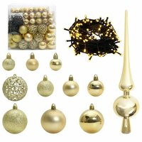 Kunstkerstboom wit met gouden ballen en 300 LED met standaard Wit 300 cm