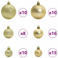 Kunstkerstboom wit met gouden ballen en 300 LED met standaard Wit 300 cm
