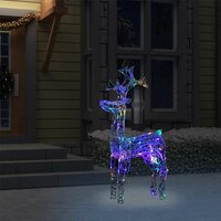 Kerstversiering rendier 90 LED&#039;s 60x16x100 cm acryl