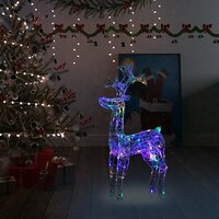 Kerstversiering rendier 90 LED&#039;s 60x16x100 cm acryl