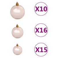 120-delige Kerstballenset met piek en 300 LED&#039;s ros&eacute;goud