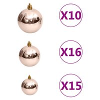 120-delige Kerstballenset met piek en 300 LED&#039;s ros&eacute;goud