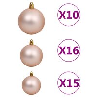120-delige Kerstballenset met piek en 300 LED&#039;s ros&eacute;goud