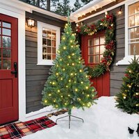 Kunst Kerstboom met verlichting met 300 LED Groen 210 cm PVC