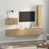 Tv-meubelset Wouter 4 pcs artisanaal eikenkleurig 30.5 x 30 x 110 cm