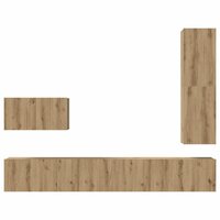 Tv-meubelset Wouter 4 pcs artisanaal eikenkleurig 30.5 x 30 x 110 cm