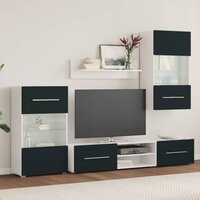 Tv-meubels met LED-verlichting bewerkt hout mat indigo - 5-delig