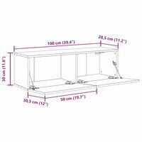 TV-kast 2 stuks Zwart 100 x 30 x 30 cm Bewerkt hout