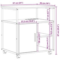 Kantoor kast met oplaadstation Zwart eiken 61 x 46 x 67 cm