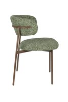 Eetkamerstoel Claes SET 2 stoelen groene stof met bruine poten