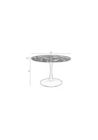 Eettafel Maru rond 110 cm hout zwart gemarmerd