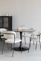 Eettafel Maru rond 110 cm hout zwart gemarmerd