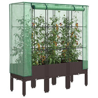 Plantenbak op pootjes met kashoes 120x40x140 cm rattanlook
