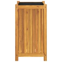 Plantenbak Bas met voering 42x42x75 cm massief acaciahout