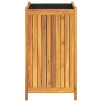 Plantenbak Bas met voering 42x42x75 cm massief acaciahout