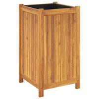 Plantenbak Bas met voering 42x42x75 cm massief acaciahout
