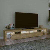 Tv-meubel Vario  met LED-verlichting 230x36,5x40cm eikenkleurig