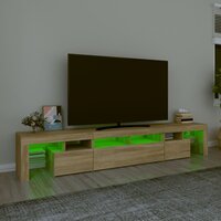 Tv-meubel Vario  met LED-verlichting 230x36,5x40cm eikenkleurig