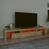 Tv-meubel Vario  met LED-verlichting 230x36,5x40cm eikenkleurig